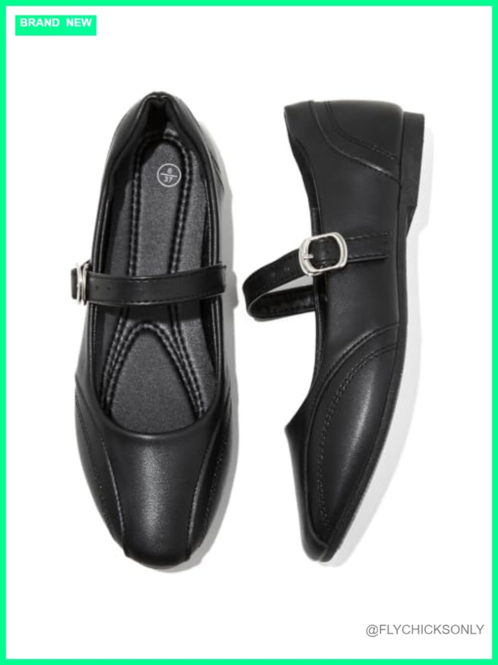 Women's Mary Jane Ballet Flats Faux Leather Buckle Shoes